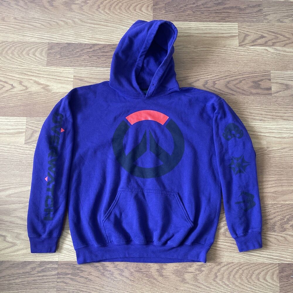 Overwatch Hoodie Mens XL Purple Blizzard Entertainment 2019 Hooded Sweatshirt